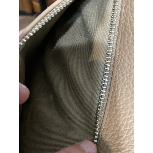 ALLSAINTS Captain Lea Square Crossbody Bag Tan Camel Pebbled Leather Camera - Picture 9 of 13